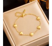 316L Stainless Steel Gold Color Heart Love Bracelet For Women Girl Fashion Bangles Rust-proof Jewelry Lady Holiday Gift