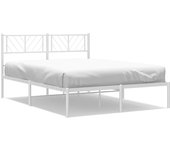 Estructura cama sin colchón con cabecero metal blanco 135x190cm