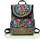 New National Embroidery Women Shopping Cover Backpacks!Nice Floral Embroidered Lady Bohemian Backrack Top-sale Canvas Backpack