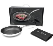 Sartenes Antiadherentes y Antirayaduras, Diseño Elegante, Superficie Anti-adherente libre de PFOA I Apta para Lavavajillas I Sistema Full Induction, Resistencia Extrema al Rayado, Acero inoxidable y aluminio forjado, Foodie Pan, Cloen.
