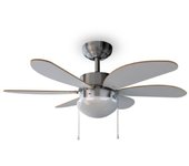 Cecotec 5938 EnergySilence Aero 350. Ventilador de Techo con Luz de 50 W Bajo consumo 81 cm de Diámetro 6 Aspas Reversibles 3 Velocidades Función Invierno.