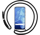 Funda Colgante Transparente para Realme 7 5G con Cordon Negro