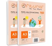 Paquete de folios A3 de 160gr con 500 Hojas Blancas, Papel Multifuncional para Uso Escolar y Entornos Laborales. Ideal con impresoras láser, de inyección o fotocopiadoras - Ofituria
