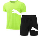 Men's casual fashion Summer mesh suit Men's quick drying Breathable sports suit Short sleeve T-shirt suit men's jogging suit