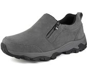 Men's Waterproof Slip On Hiking Shoes Lightweight Zipper Loafers Comfort Non-Slip Outdoor Shoe