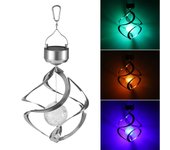 Bola de cristal giratoria con sensor de campanas que cambia de color, adorno para jardín y exterior, lámpara colgante, molino de viento para césped, patio, casa, fiesta, festival, luz solar