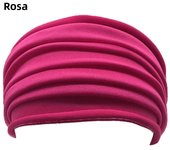 Solid Color Women Wide Sports Fold Yoga Nonslip Headband Stretch Hairband Elastic Running Turban Running Headwrap Accessories