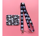 Jack Skellington ID Card Holder Lanyard Skull Men's Business Card Holder Neck Strap Halloween style Door Badge Holders Gift
