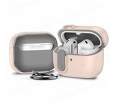 2024 New Fluffy gray case Military Hard Shell with Anti-Drop Anti-Lost Keychain Case for Galaxy Buds 3/ Buds3 Pro Earphone case