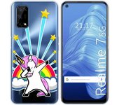 Tumundosmartphone Funda Gel Transparente para Realme 7 5G diseño Unicornio Dibujos