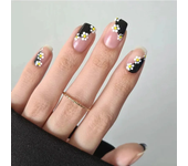 24 Pcs/set Artificial Square Head Short Nail Art Fake Nails Girl Pink White French Removable False Nail Ballerina Press on Nails