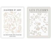 Set de 2 cuadros calidad premium con marco de madera - 30x40 cm o 50x70 cm - POSTER LAB