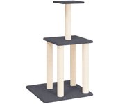 Rascador para Gatos con postes de Sisal Gris Obscure 141 cm