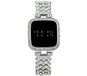 Reloj para mujer con forma cuadrada, piedras brillantes, pantalla táctil LED, modelo electrónico, un reloj de lujo y tecnología para la mujer