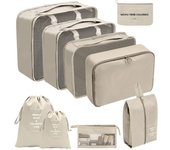 Juego De Bolsas Organizadores De Viaje 7/8/9/10 Pcs Cudos De Empaque Portátiles Para Maleta Ropa Y Zapatos Organizador De Bolsos