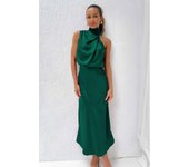 Vestido de Satén Sin Mangas, Vestidos de Noche, Primavera, Verano