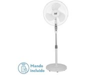 FABRILAMP Ventilador De Pie Bise Blanc 3 Vel 45w Regx43x40cm Oscilante 3 Aspas Blancas con Remoto Y Temporizador