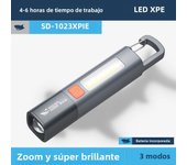 1pc Smiling Shark SD1023 LED Torch Light XPE Super Bright Flashlight with Hook Camping Light Rechargeable Zoomable Waterproof