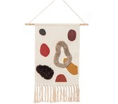 SOMY Cortina de Puerta Estilo Bohemio Pancarta de Pared Tejida Hecha a Mano con Varilla Colgante de Madera para Apartamento Dormitorio Sala de Estar Dormitorio Decoración de la Habitación del Bebé Mosquitera