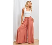 Summer women's Wde  Leg Pants With Elastic Waistband