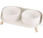 Comedero Perro Elevado Bebedero Perro - Cuenco Perro Doble Ceramica con Soporte Antisalpicaduras - Plato Para Perro Gato - Bol Comida y Agua para Perros Pequeños y Medianos y Gatos Grandes