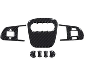 1SET Car Steering Wheel Ring Trim Carbon Fiber Sticker Cover  For Audi A4 B8 8K A6 C6 4F Q5 8R Q7 4L A3 Auto Accessories