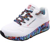 Deportivas Skechers Uno Ravaged Love Ribete Perforado Sintético Para Mujer Color Blanco Diseño Corazones