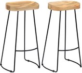 Taburetes de cocina gavin 2 unidades madera maciza de mango