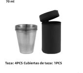 4Pcs Outdoor Practical Travel Stainless Steel Cups Mini Set Glasses For Whisky Wine With Case Portable Drinkware 30ml/70ml/170ml