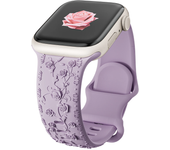 Floral Engraved Strap For Apple Watch Band 40mm 44mm 41mm 49mm 45mm 38mm 42mm Silicone bracelet iwatch series 9 7 se 6 8 ultra 2