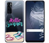 Funda Silicona Transparente para Vivo Y70 diseño Summer Dibujos