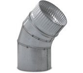 CAEXVEN Codo de Sectores para Conductos de Estufas y Chimeneas de Leña en Acero Galvanizado - Ángulo: 45º - Serie lisa