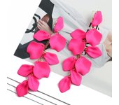 Korean Fashion Acrylic Petal Flower Tassel Dangle Earrings For Women Luxury Vintage Fairy Wedding Party Jewelry Accessories Gift