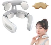 Masajeador de cuello Lormine NeuroPulse, portátil y recargable para hombres y mujeres, amasamiento 3D profundo, alivio profesional en casa (blanco)