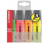 STABILO Boss Original 2-5 mm, Amarillo, Rosa, Verde y Naranja 2 blister