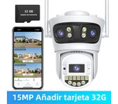 15MP 8K Three Lens Wifi Camera Outdoor Three Screens Video Surveillance Camera 2.4G/5G Night Vision Human Detection Security CAM