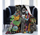 Horror Corpse Bride Blanket Soft Warm Throw Blanket for Bed Sofa Queen Size Halloween Decor Scary Movie Blanket Birthday Gifts