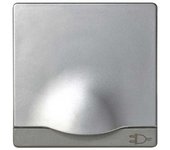 Tapa articulada enchufe 2 polos+toma tierra lateral seguridad Simon 82 aluminio SIMON 82090-33