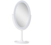 GreenIce | Espejo Iluminado Maquillaje LED Ø14,5Cm Recargable-Regulable Blanco 40.000H [SUN-ESLED-02-W