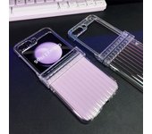 Luxury Crystal Laser Hard PC Armor Phone Case For Samsung Galaxy Z Flip ZFlip 6 5 4 3 Zflip6  Zflip5 Zflip4 Zflip3 Clear Funda