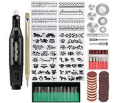 Kit de herramientas de grabado, pluma grabadora con cable multifuncional, herramienta rotativa DIY para joyería, vidrio, madera y Metal, 107 Uds.