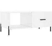 vidaXL Mesa de centro madera contrachapada 90x50x40 cm Blanco, Negro, Blanco brillante Mesita de Salón o Comedor o Auxiliar Mesa de Café Meuble Salón