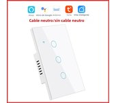 Tuya Smart Switches US Neutral Wire/No Neutral Wire Required 1/2/3/4 Gang Light WiFi Touch Switch Work with Alexa Google Home