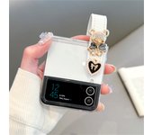 Cute Korean Rhinestone Bow Bear Heart Wristband Bracket Stand Case for Galaxy Z Flip4 5G Flip4 Z Flip3 Zflip3 Zflip4 Flip3 Cover