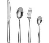 Mr.Spoon Serie Portugal 48 piezas cubiertos,Acero inox 18/8,Plateado,Alta calidad y acabado,Con cuchillo carne o mesa/tenedor/cuchara/cucharilla,Apto para lavavajillas,Cuberteria,mango monobloque,Envase Ecológico,Para Casa,Hotel,Restaurante 60221/48