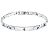 Maserati Gioielli Anillo Hombre Sapphire Br Ip Blu+lg Blu Gem. 18+3.5cm De Acero Azul, Plateado Talla Europea  Talla España