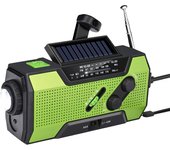 Radio meteorológica portátil de emergencia con NOAA/AM/FM USB/Solar/Recargable Manivela SOS y Sirena incorporada
