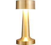 Lámpara de Mesa, lámpara de Mesa regulable, lámpara de Mesa LED de metal, lámpara de Lectura con Protección ocular y control tacthil, recargable USB por, Blanco Vivo, Dorado