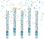 PartyGo Poppers de Fiesta Flor Papel Mixto Folio Metálico - 30CM Redondas Coloridas para Fiestas