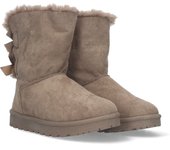 Davinia Shoes Botin Plano para Mujer, Estilo Australiano, Forrado de Pelo, de Punta Redonda y con Lazos en el Contrafuerte como Detalle, Otoño Invierno 2020 Shoes&Blues.es 2000-31-Camel